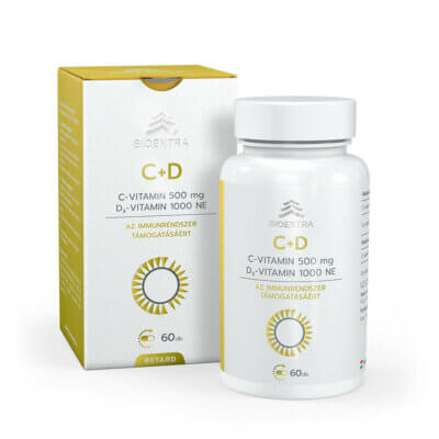 Bioextra C-vitamin 500mg + D3-vitamin 1000 NE retard étrend-kiegészítő kapszula 60db